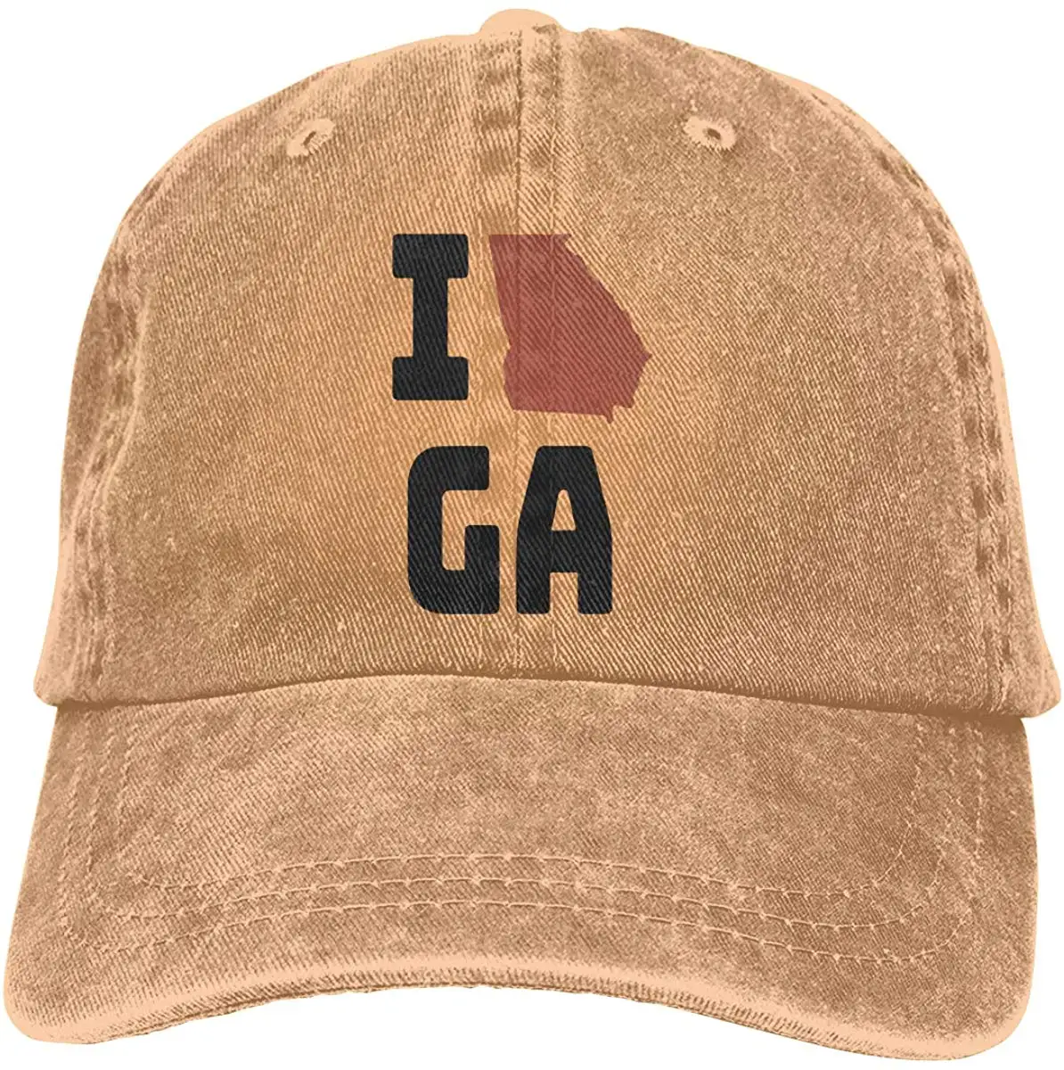 Унисекс Джорджия Стэйт я люблю дом карта окрашенная вымытая джинсовая хлопковая бейсболка шляпа глубокий вереск