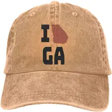 Унисекс Джорджия Стэйт я люблю дом карта окрашенная вымытая джинсовая хлопковая бейсболка шляпа глубокий вереск