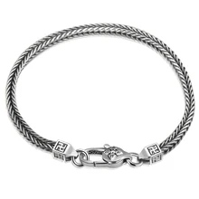 Cigovo 925 серебряный браслет мужской одиночный Ретро тренд шесть слов истина Шопен цепочка Студенческая личность трендсеттер