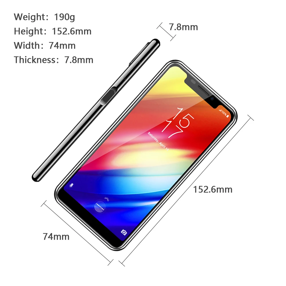Глобальная версия HOMTOM H10 5,8" Android 8,1 MTK6750T Восьмиядерный сотовый телефон разблокировка отпечатков пальцев 64 Гб 3500 мАч 16 МП 4G LTE смартфон