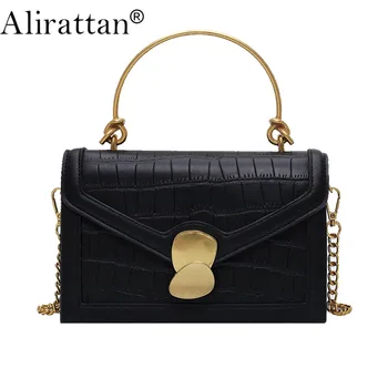 

Alirattan New Women Crocodile Pattern Handbag Designer High Quality Fashion Trendy Shoulder Messenger Bag Travel Shopping Tote