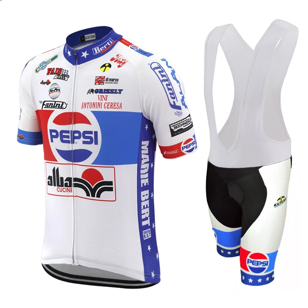 Men Bib Set Классический ретро Велоспорт Джерси Мужская Красный Синий короткий рукав MTB велосипед одежда Джерси шоссейные гонки велосипедная одежда Ropa Maillot Ciclismo - Цвет: Men Bib Set