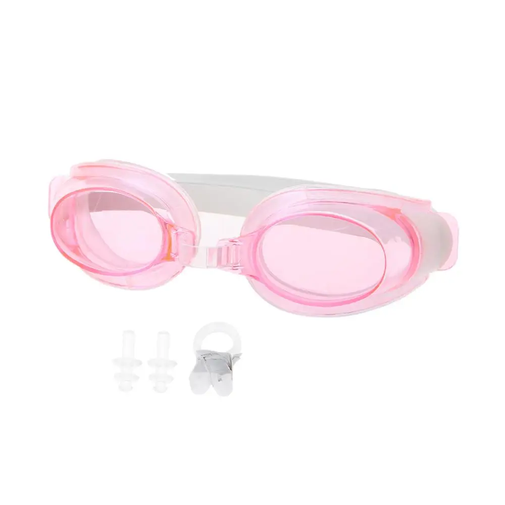 Детские подростковые Регулируемые очки для плавания очки Спортивная одежда для плавания w/затычки для ушей и зажим для носа - Цвет: PK