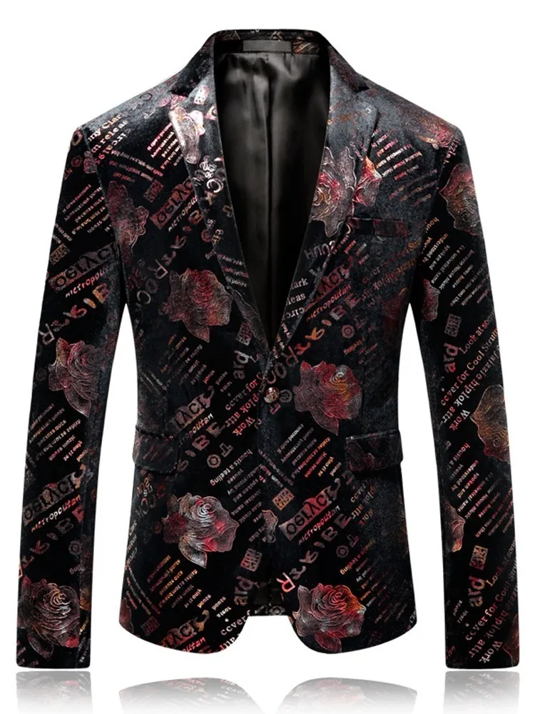 

Luxury Mens Floral Suit British Style Slim Fit Blazer Men Jacket Masculino Vetement Homme Plus Size 5Xl Heren Colberts