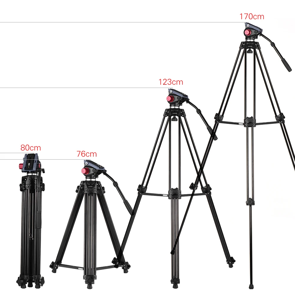 Andoer Профессиональный штатив для Canon Nikon sony DSLR камеры алюминиевый тренога для камеры с панорамной жидкостью гидравлическая головка шариковая головка