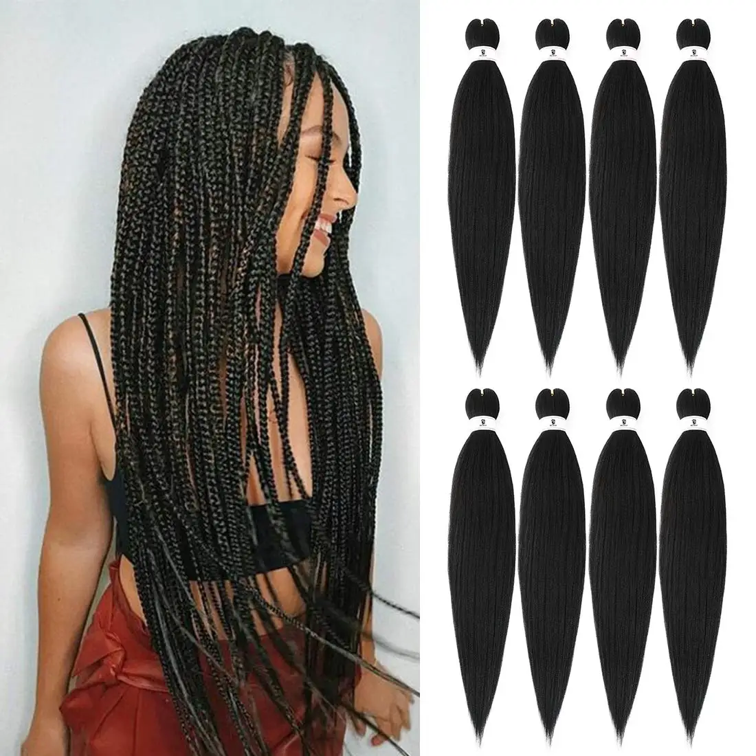 Best Buy Hair-Extension Braiding-Hair Pre-Stretched Synthetic African Ombre Wholesale EZ  wxQKMeo60na