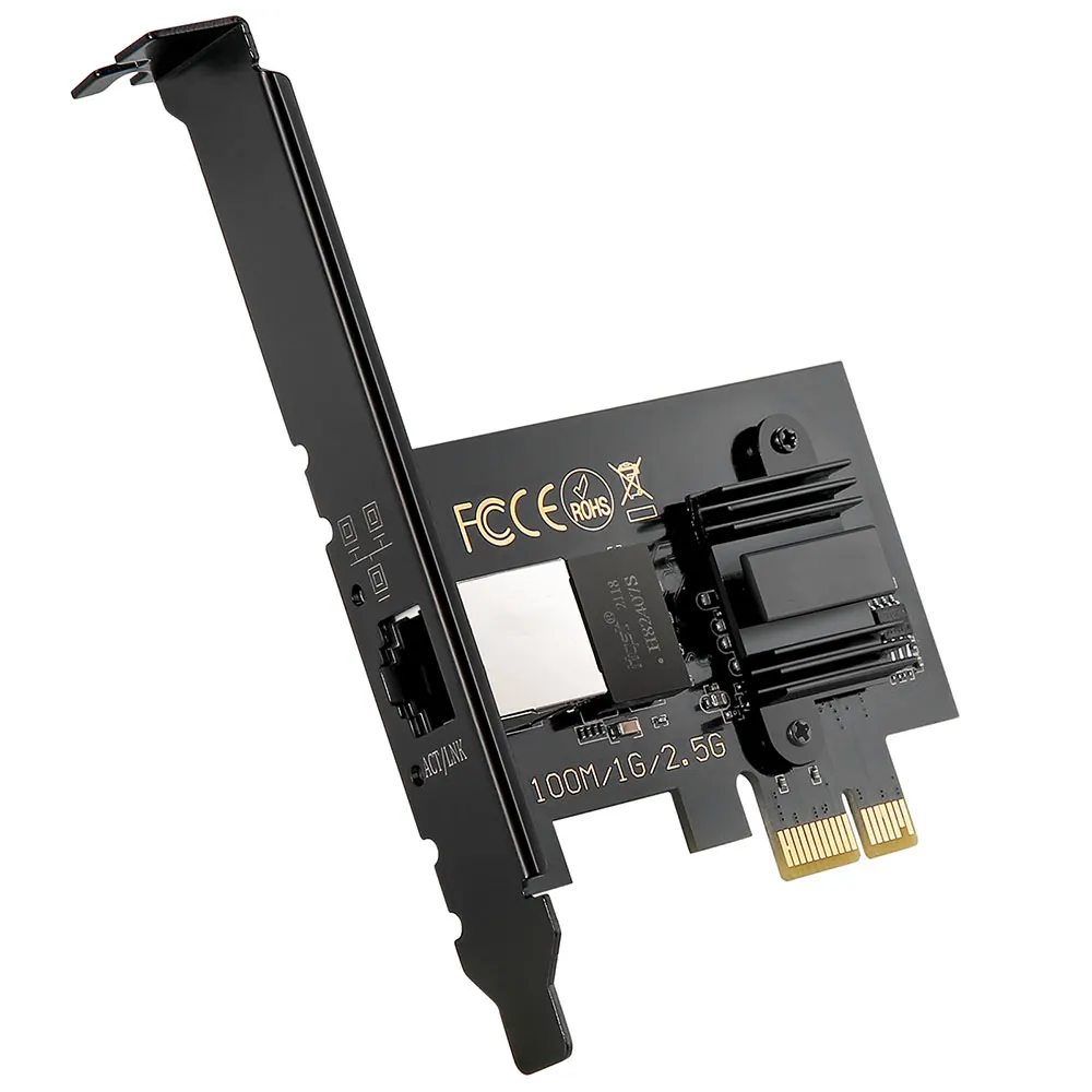 Сетевой адаптер 2 5G/1G/100 Мбит/с Pci-E X1/X4/X8/X16 Ethernet-карта с одним RJ-45 портом подходит для