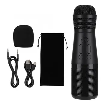 

microfone Black Portable Karaoke Bluetooth Wireless Microphone Noise Reduction DSP Chip for iOS/Android condenser microphone