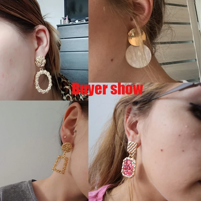 Винтажные серьги большие для женщин массивные серьги-капли геометрические золотые металлические серьги с подвеской трендовые модные ювелирные изделия