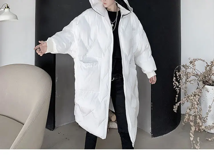 Women Black White Parkas Fashion New Full Sleeve Elegant Small Fresh Pocket Plus Size Minority Casual Coat Top DMY2023