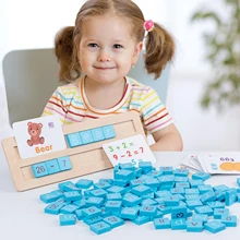 

Early Education Word Spelling Montessori Number Calculation Learning Toys