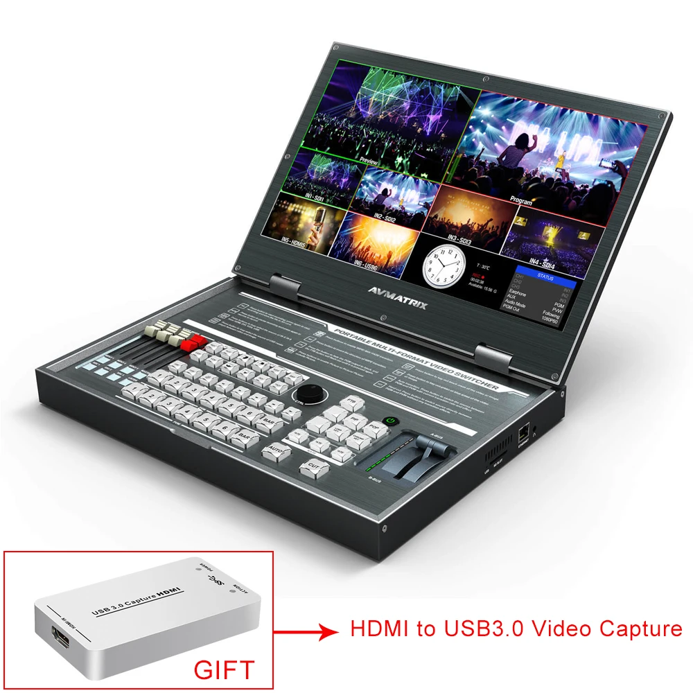 Avmatrix PVS0615 портативный 6 канальный многоформатный видеопереключатель SDI HDMI микшер