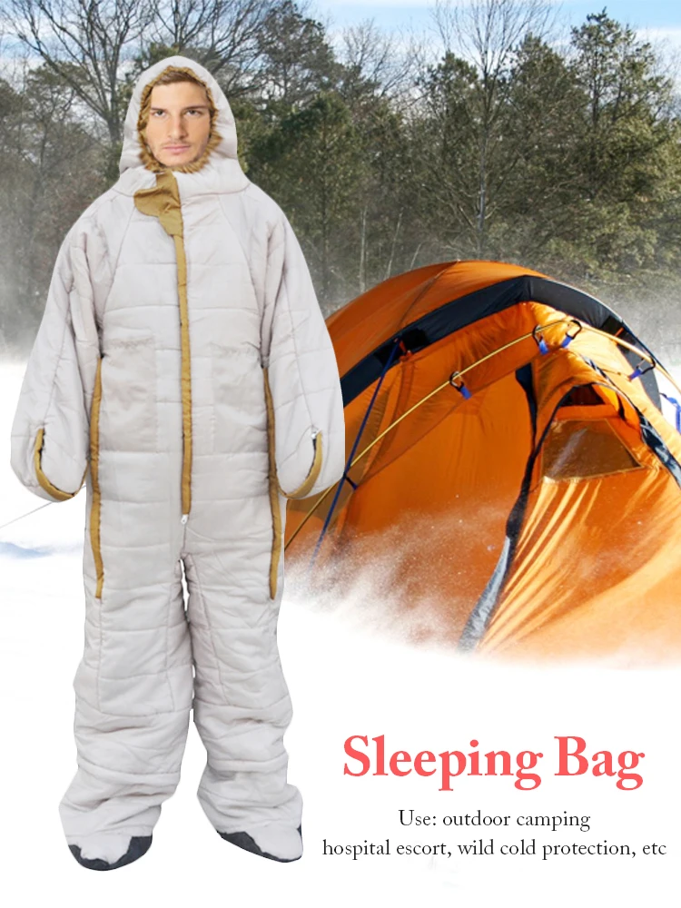 

Adult Sleeping Bag with Arms And Legs Sleeping Tent with Chest Zipper Design for Camping in the Wild Home Daily and Hospital Acc