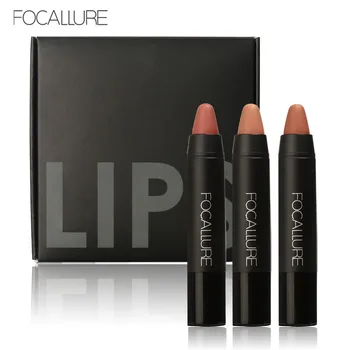 

3pcs FOCALLURE 12 colors Sexy Lipstick waterproof long lasting lip pencil Pigment Velvet Nude Matte Lipstick lip tint kit FA22