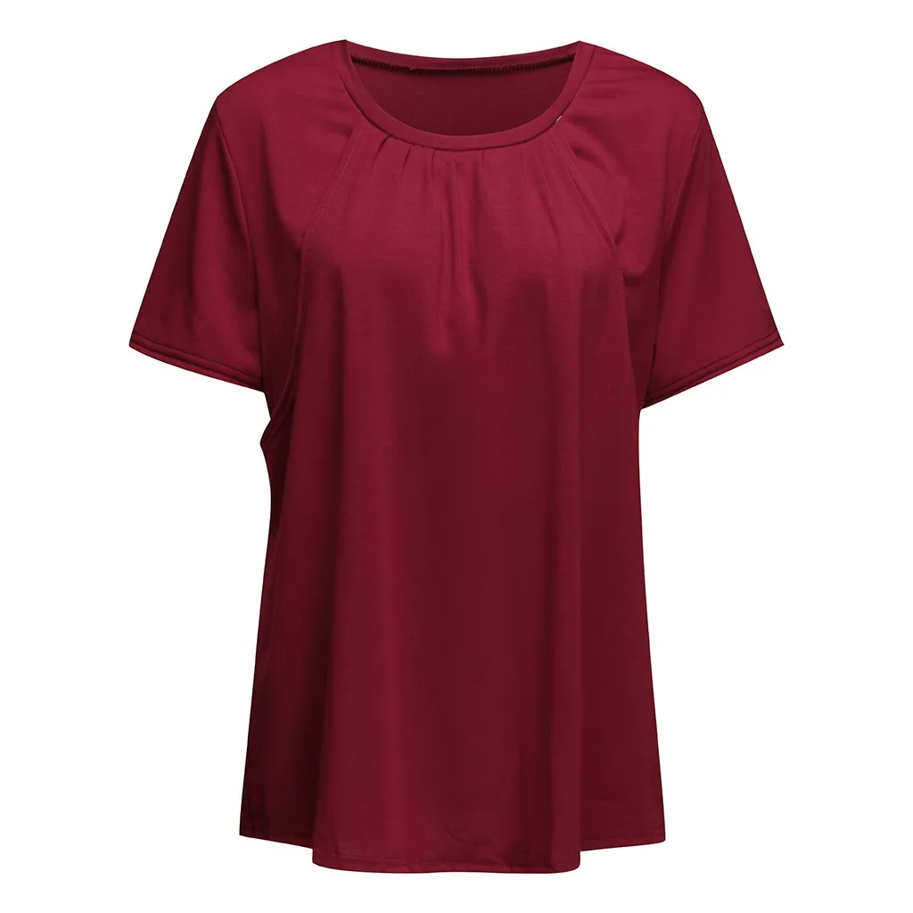 Red Женская Футболка для беременных и матерей после родов, складная футболка для грудного вскармливания, топы, верхняя одежда, летнее модное платье HOOLER - Цвет: Red