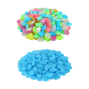 

Practical 50Pcs Artificial Fluorescent Stone Garden Fish Tank Luminous Stone Courtyard Paving Resin Pebble Luminous Stone
