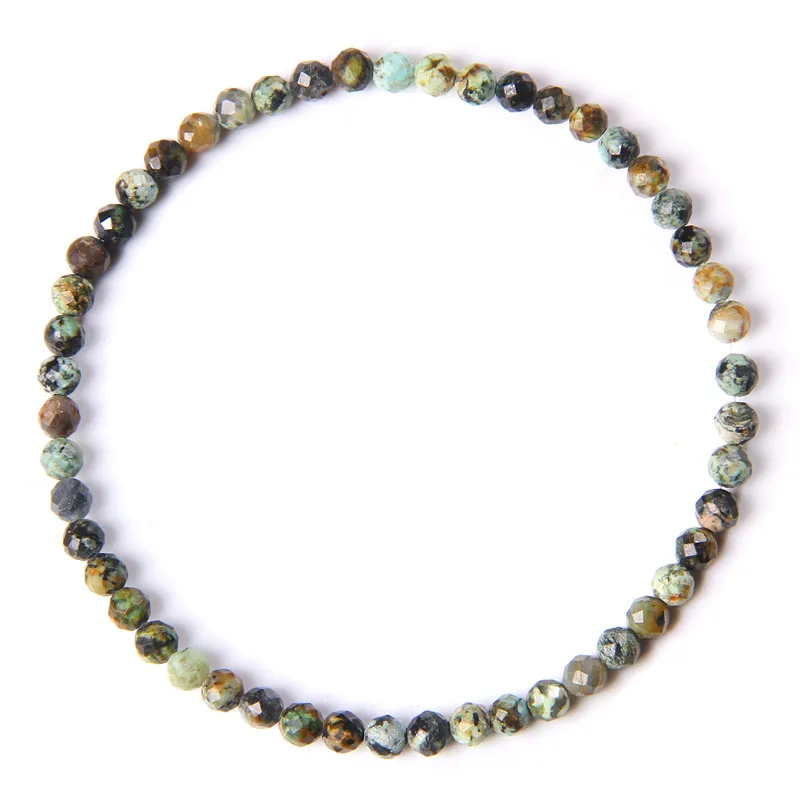 4MM Natural Stone Tourmaline Bracelets For Women Men Crystal Faceted Beaded Bracelet Healing Reiki Handmade Exquisite Jewelry stone bead bracelet natural stone bracelet beaded bracelet crystal bracelet