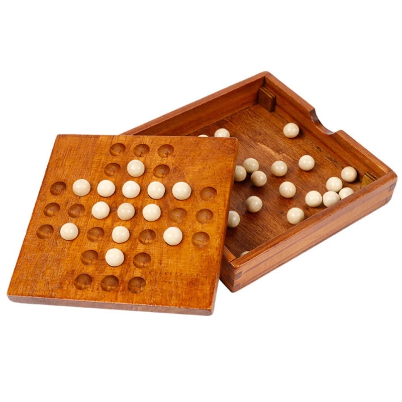 448D Europe Board Game Single Chess Peg Solitaire Diamond Move Independently Cognitive Ability Classical Educational Toy