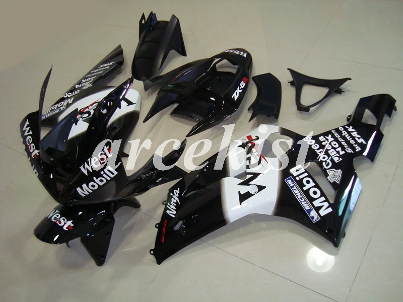 ABS литья под давлением мотоцикл обтекатели комплект подходит для Kawasaki Ninja ZX-6R 636 2003 2004 03 04 тела набор WEST
