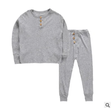 Европейский и американский Детский комплект домашней одежды, весенне-осеннее нижнее белье, пижамный комплект - Цвет: Gray