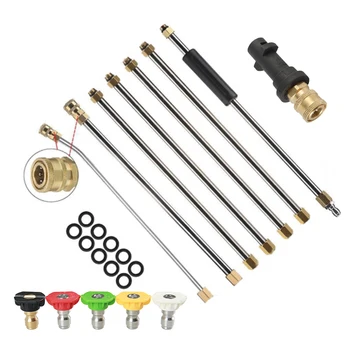 

Easy To Operate Pressure Washer Extension Wands+Nozzles+Adapter For Karcher K Series K2-K7