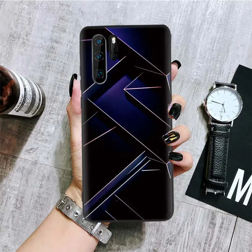 Черный светильник, темные цифры, черный чехол, чехол для телефона huawei mate 30 20 10 P30 P20 P10 Pro Lite P Smart Z, Роскошный чехол