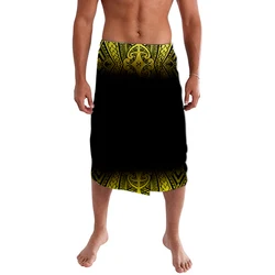 Factory Custom Refined Yellow Samoa Polynesian Casual High Quality Men Bonfire Party Costumes Free Shipping