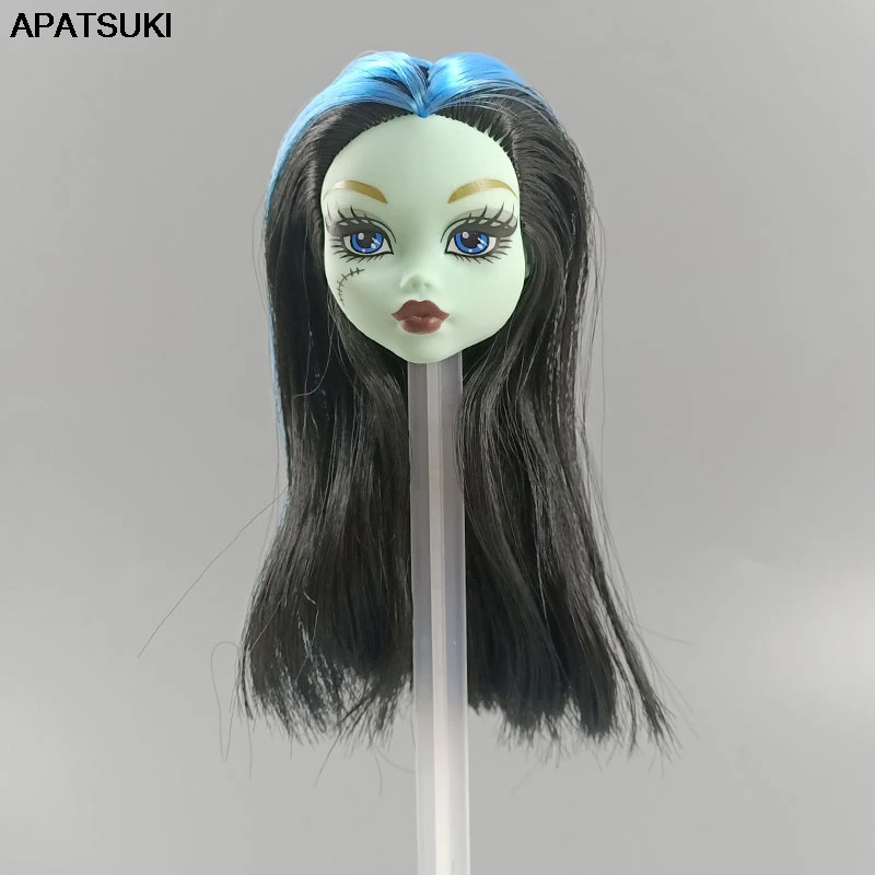 Blue Black Straight Hair Make Up Doll Head for Monster High Heads For Demon DIY Dollhouse Toy Girl's Gifts | Игрушки и хобби