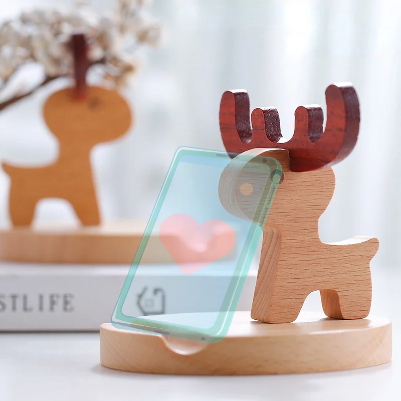Phone Accessories Cellphone Holder Creative Solid Wood Phone Universal