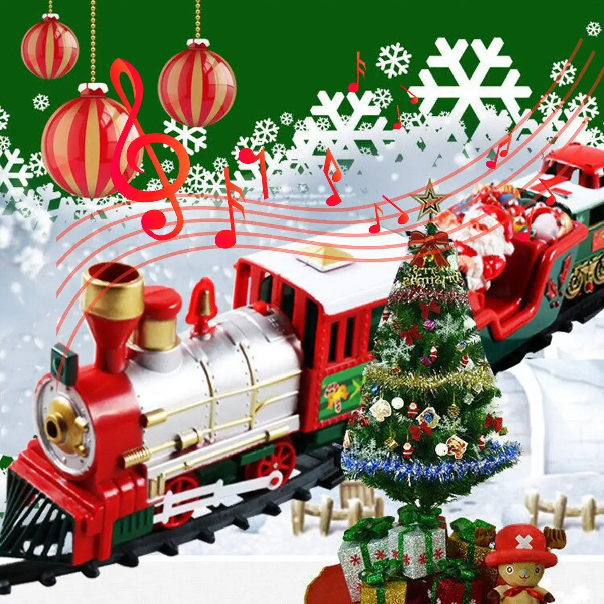 Рождественский игрушечный электрический поезд железная дорога игрушечные