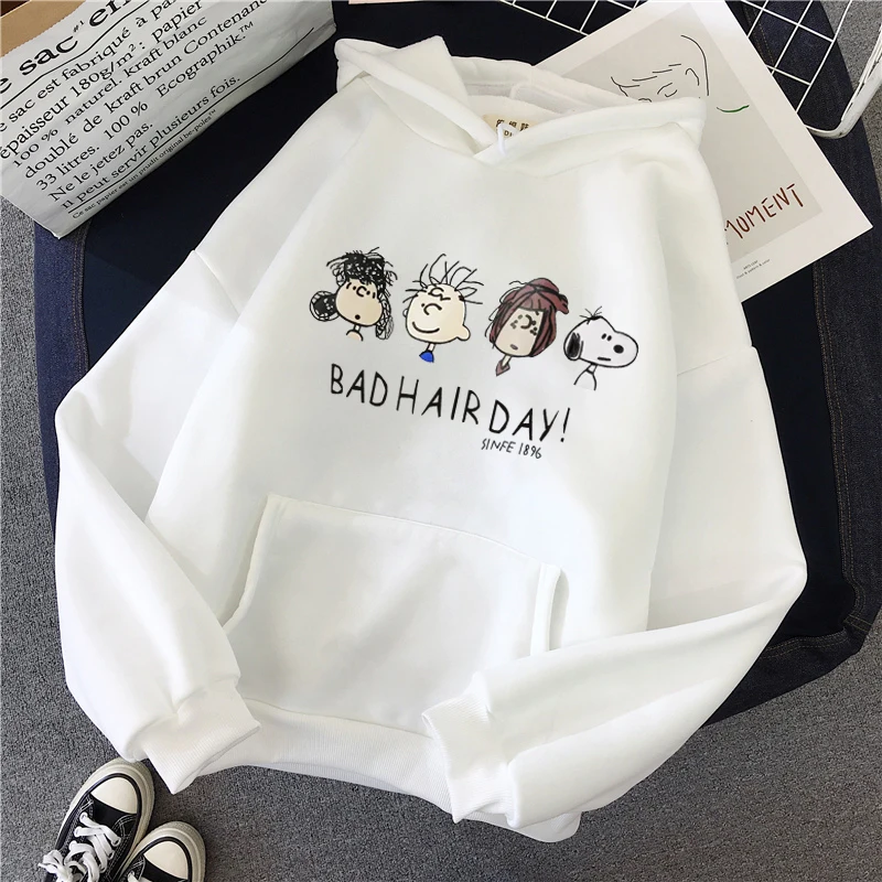 White Shellsuning женские свитшоты осень зима мультфильм Kawaii печати толстовки флис свободные мягкие Базовые Женские Harajuku пуловер - Цвет: White