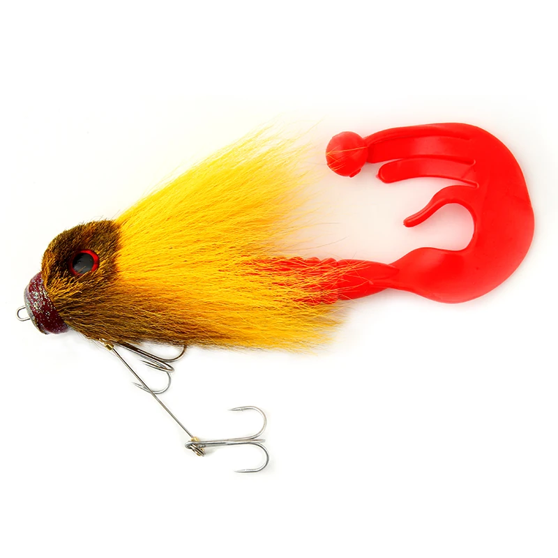 Ardea Big mouse Pike Bait fishing lure 85g Silicone lure 3D Deer Hair Mouse Head Soft Artificial Mouse for Pike Bass winter bait