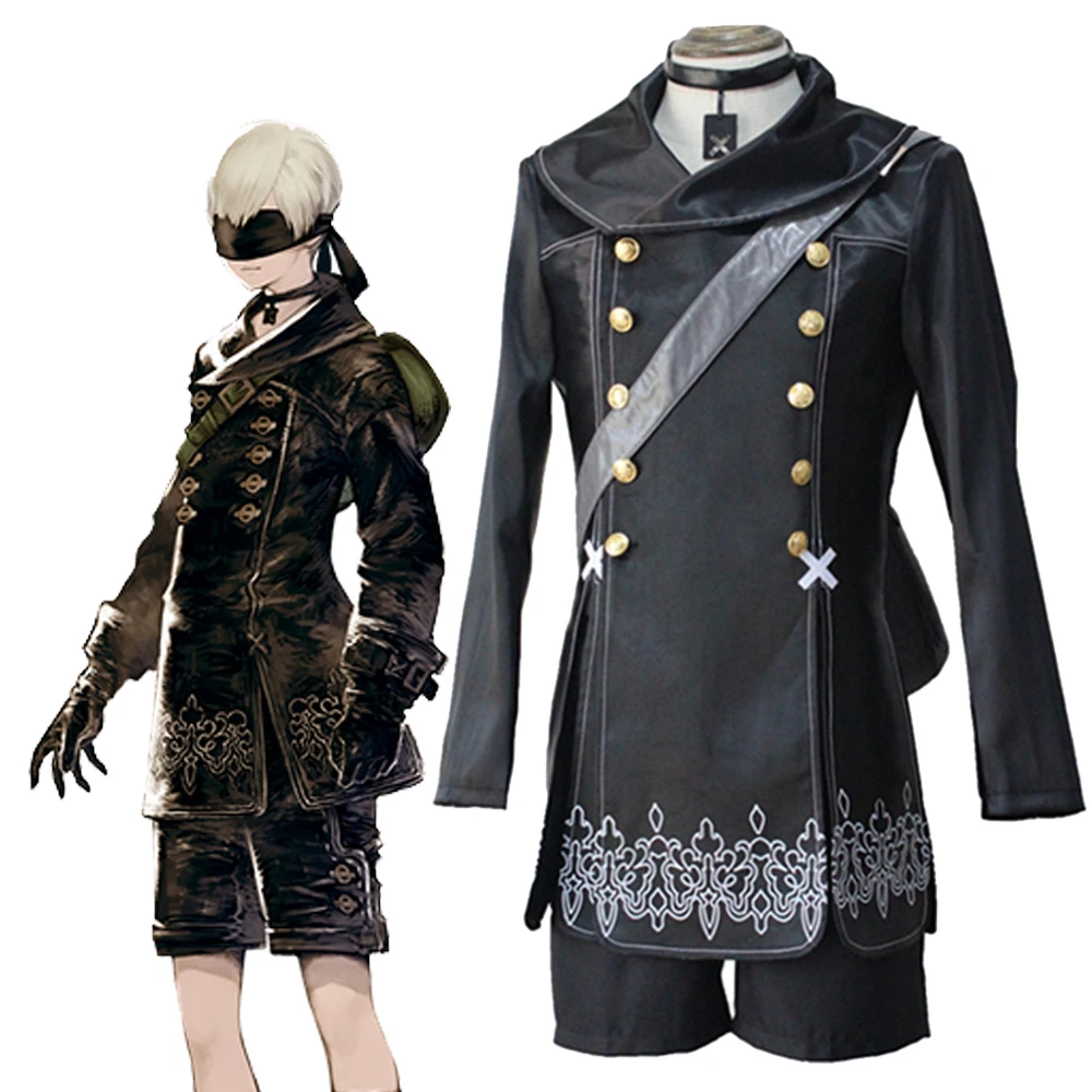Игры NieR Automata YoRHa No.9 Тип S косплей костюм 9S полный комплект черная Униформа парик
