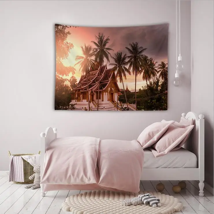 Гобелен из полиэфира для украшения дома 100x150 см 150x150 см красивые города Северной Европейский Сеник гостиная донный