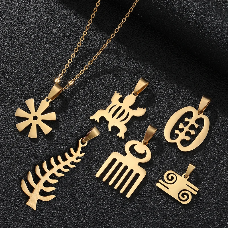 Adinkra Pendants African Traditional Symbol Pendant Necklaces For