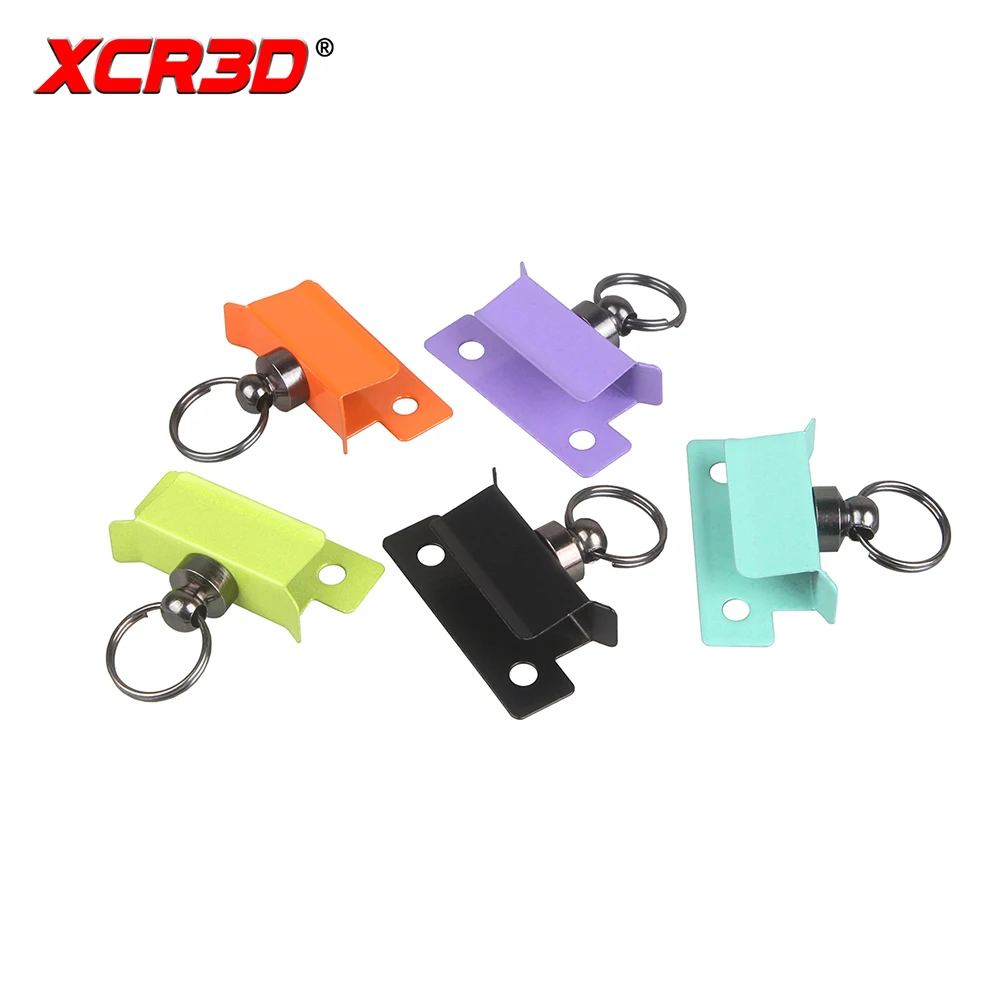 XCR3D 4pcs 3D Printer Parts Heated Bed Glass Platform Retainer Clamp Clip Stainless Steel Plate Holder with Pull Ring Ender 3 4pcs stainless steel glass heated bed clips clamp for ender 3 v2 ender 3s um2 um3 3d printer heated bed glass platform