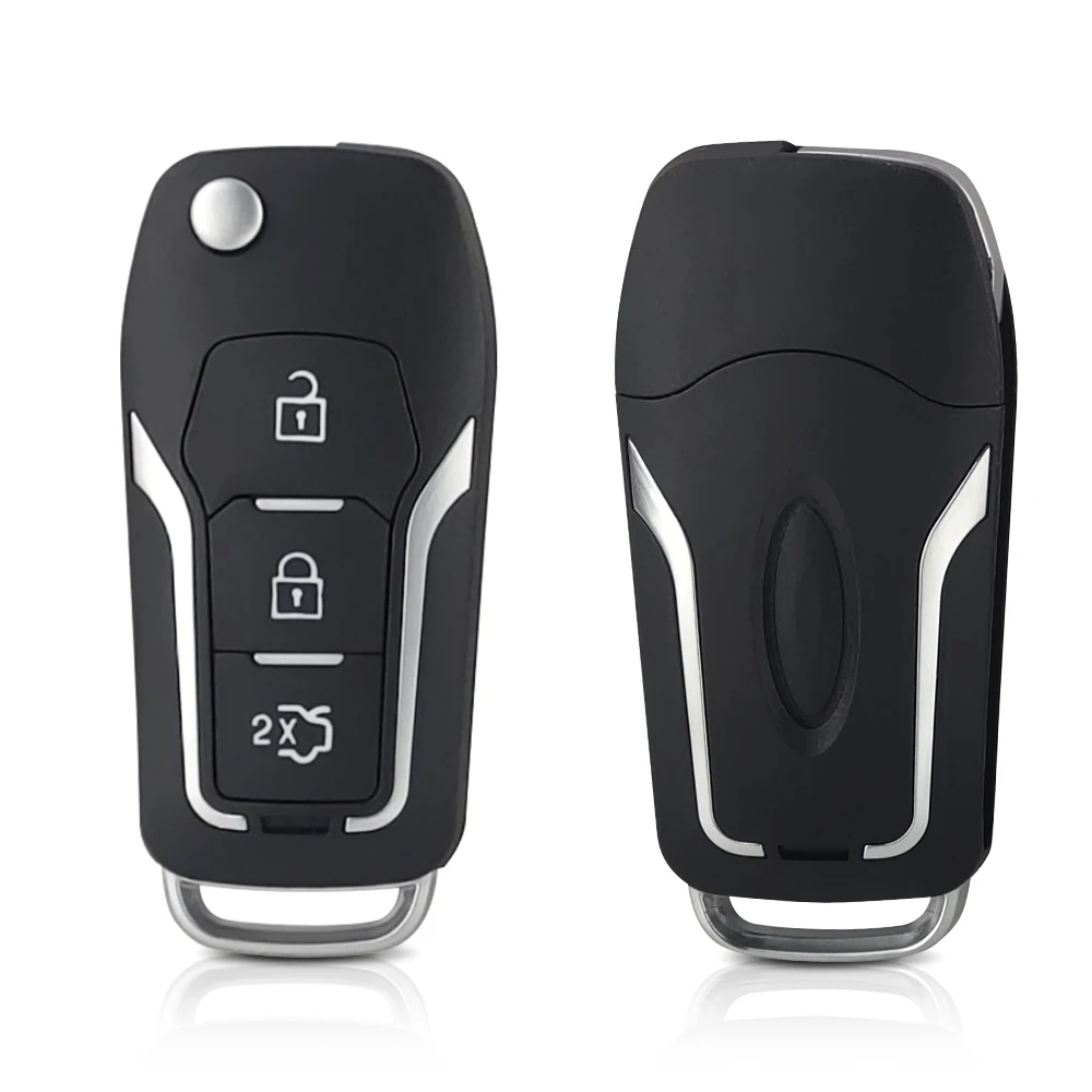 Najtaniej OkeyTech 3 przyciski 433Mhz 4D60 4D63 Chip zmodyfikowana klapka składany zdalny kluczyk do Ford Focus 2 3 mondeo Fiesta Uncut FO21 Blade
