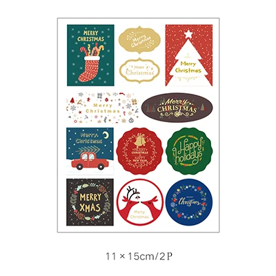01 Merry Christmas уплотнительная бумажная наклейка для творчества декоративная наклейка для альбома скрапбукинга kawaii канцелярский дневник наклейка - Цвет: 01