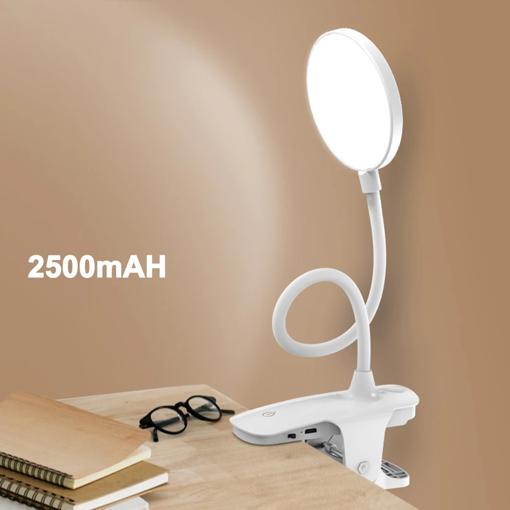 2500mal Светодиодный настольный светильник с регулируемой яркостью, USB Перезаряжаемый сенсорный переключатель вкл/выкл, 3 режима, настольная лампа с зажимом, защита для глаз, для чтения, для изучения, Настольный светильник - Цвет корпуса: 2500mal