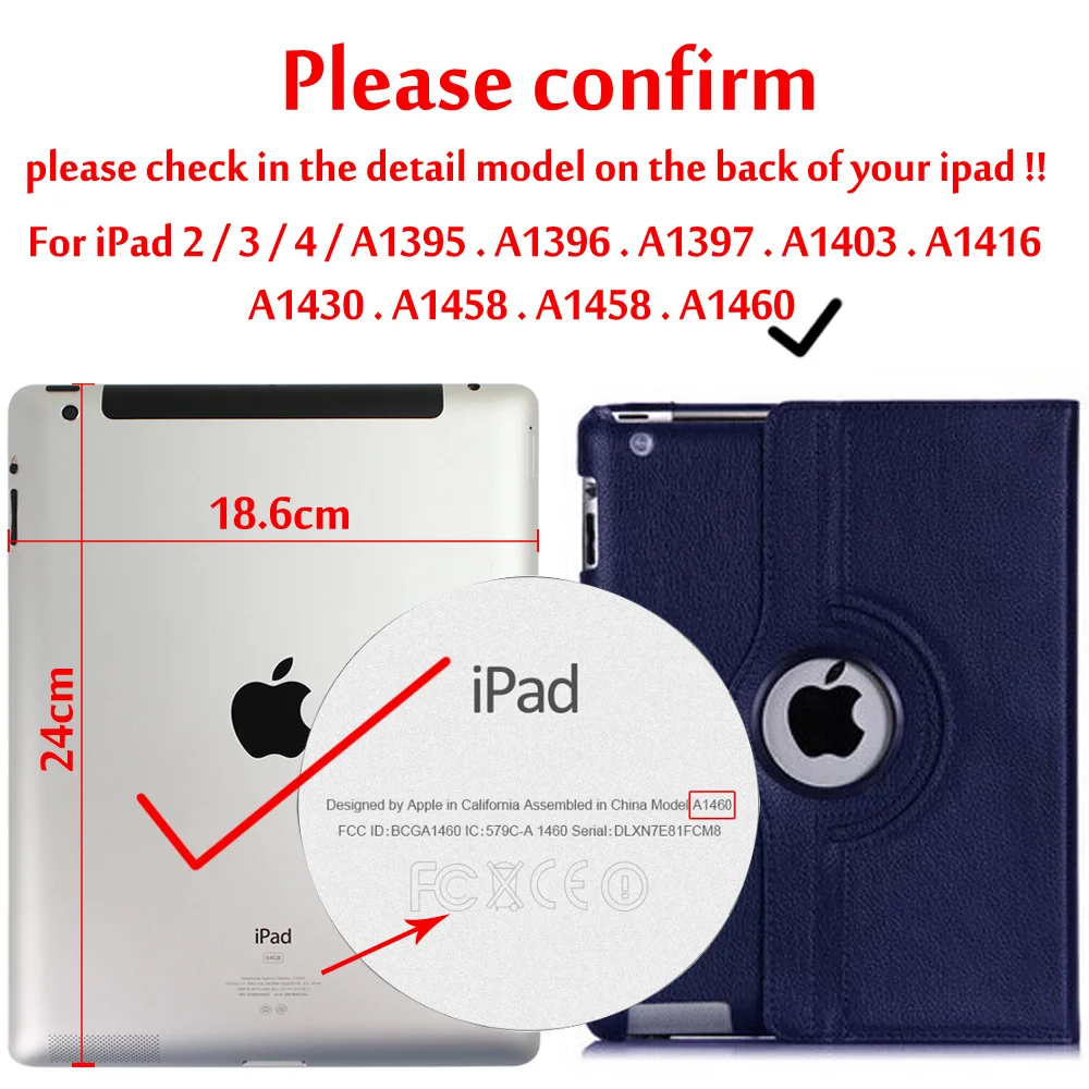 Deep Blue Чехол для ipad 2/ipad 3/ipad 4 из искусственной кожи вращающийся на 360 чехол смарт-подставка для ipad 2/ipad 3/ipad 4 планшет Автоматический Режим сна/Пробуждение чехол - Цвет: Deep Blue