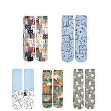 

Plstar Cosmos Newfashion Style Cartoon Anime Cat Animal Art 3DPrinted Men/Women Unisex Unique Funny Long Socks High Stocking 2