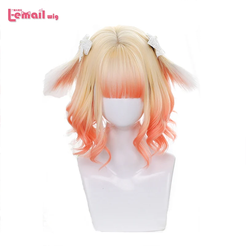 L-Email Wig Lolita-Wigs Blonde Harajuku Pink Synthetic-Hair Wave Heat-Resistant Loose