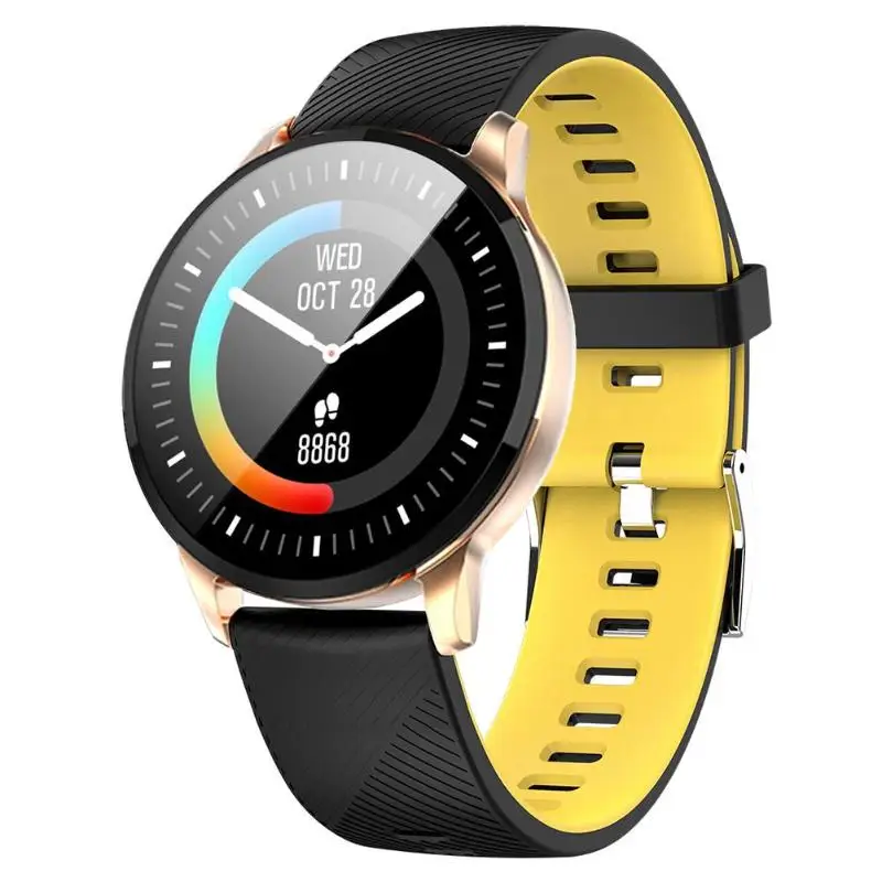 Смарт-часы Y16 монитор сердечного ритма водонепроницаемый IP67 Smartwatch для Android iOS измерение насыщения крови кислородом шаг - Цвет: Золотой