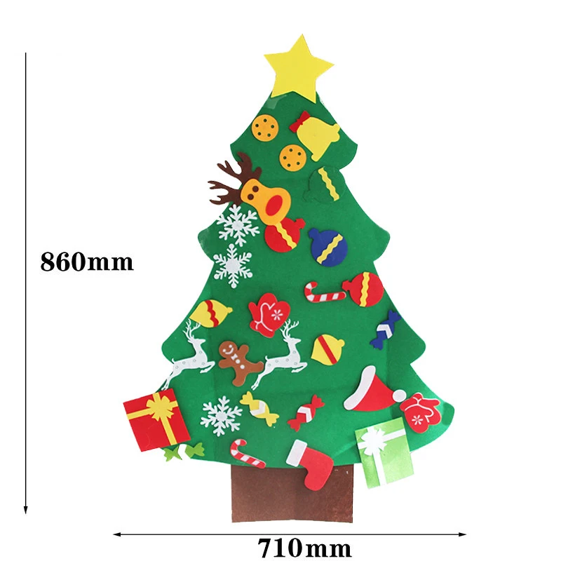 Светодиодный DIY Войлок Рождественская елка Navidad рождественские украшения для дома Natal дети подарок на год игра керст дерево украшения Декор