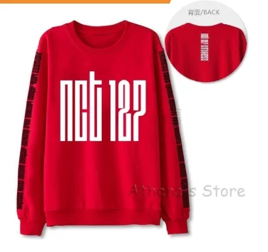 Комбинированная команда wang Wang Jiaer с тем же абзацем NCT 127 крутая Осенняя Толстовка Толстовки - Цвет: red-WY01