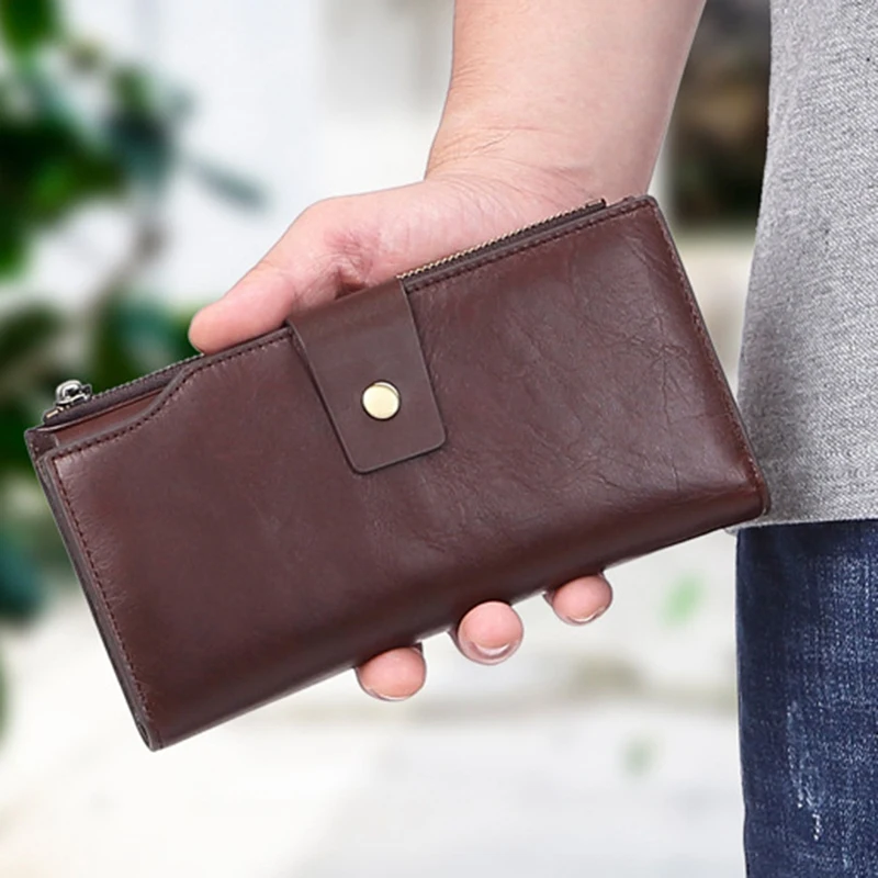 AUAU-MISFITS мужской кошелек с несколькими картами Модный деловой длинный кожаный кошелек на молнии портмоне-клатч
