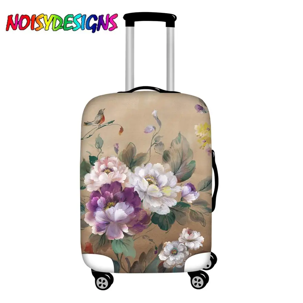 NOISYDESIGNS-Trunk-Case-Flowers-Floral-Painting-Watercolor-Chinese-Style-Luggage-Cover-Elastic-Suitcase-Protective-Dust-Covers