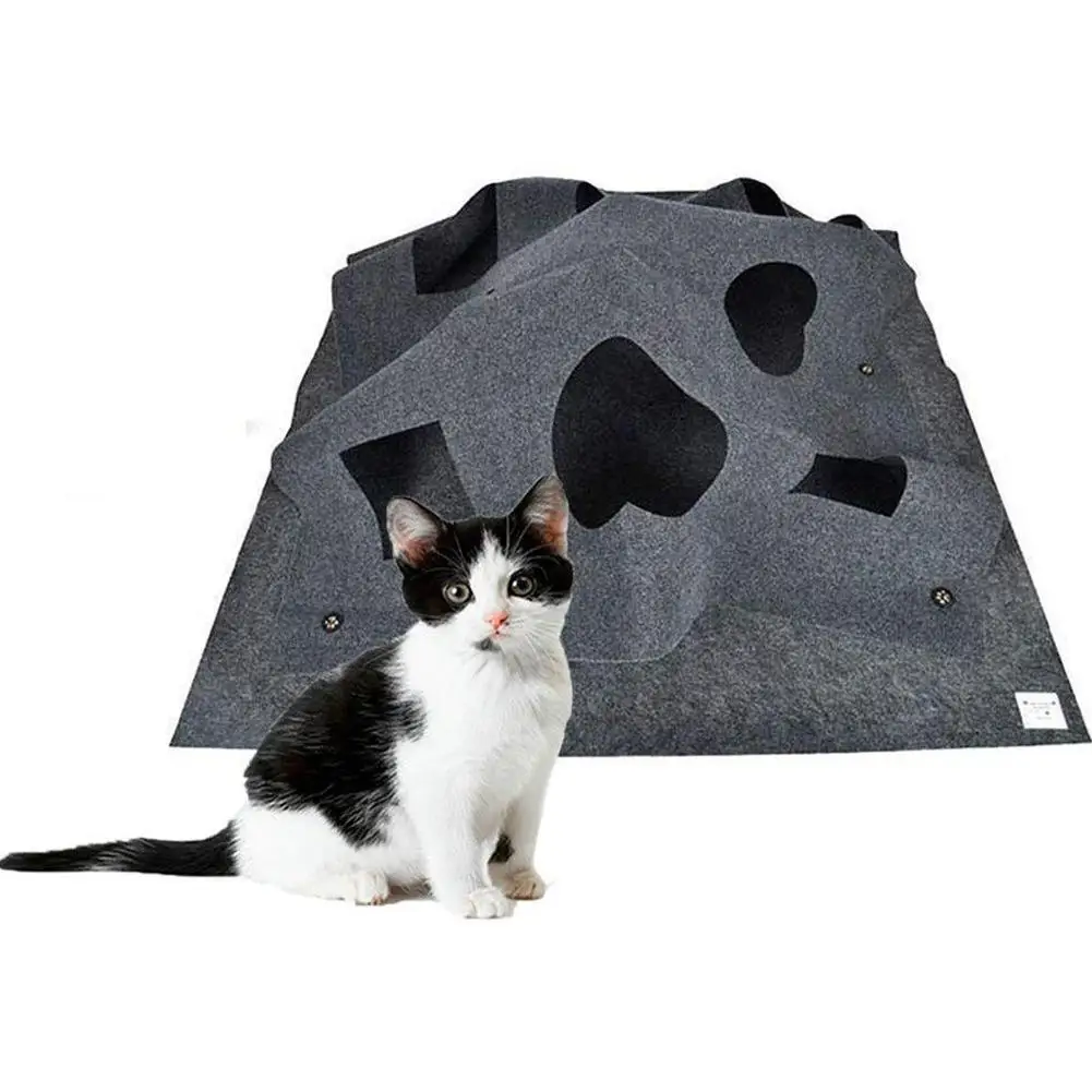 TWISTER. CK отверстия Одеяло Pad Pet развлечения Holed одеяло игрушка интерактивный коврик для кошек