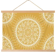 Гобелен в богемном стиле, Популярное Настенное подвесное Гобелен Мандала хиппи, теплое пляжное одеяло золотого и оранжевого цветов