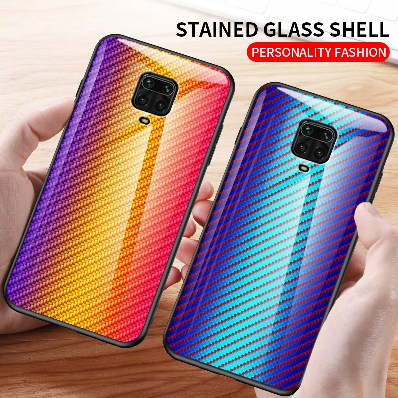 ДЛЯ vivo y11 2019 чехол из твердого закаленного стекла Модный градиентный углеродного